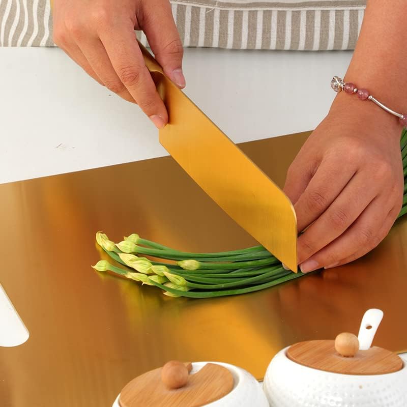 Meat Cleaver, Stainless Steel Kitchen Knives Professional Chef Knife Sharp Vegetable Fruit Cutter Meat Chopping Slicing Cleaver Kitchen Knife (Color : Gold, Kitchen Knife Size : 1Piece)