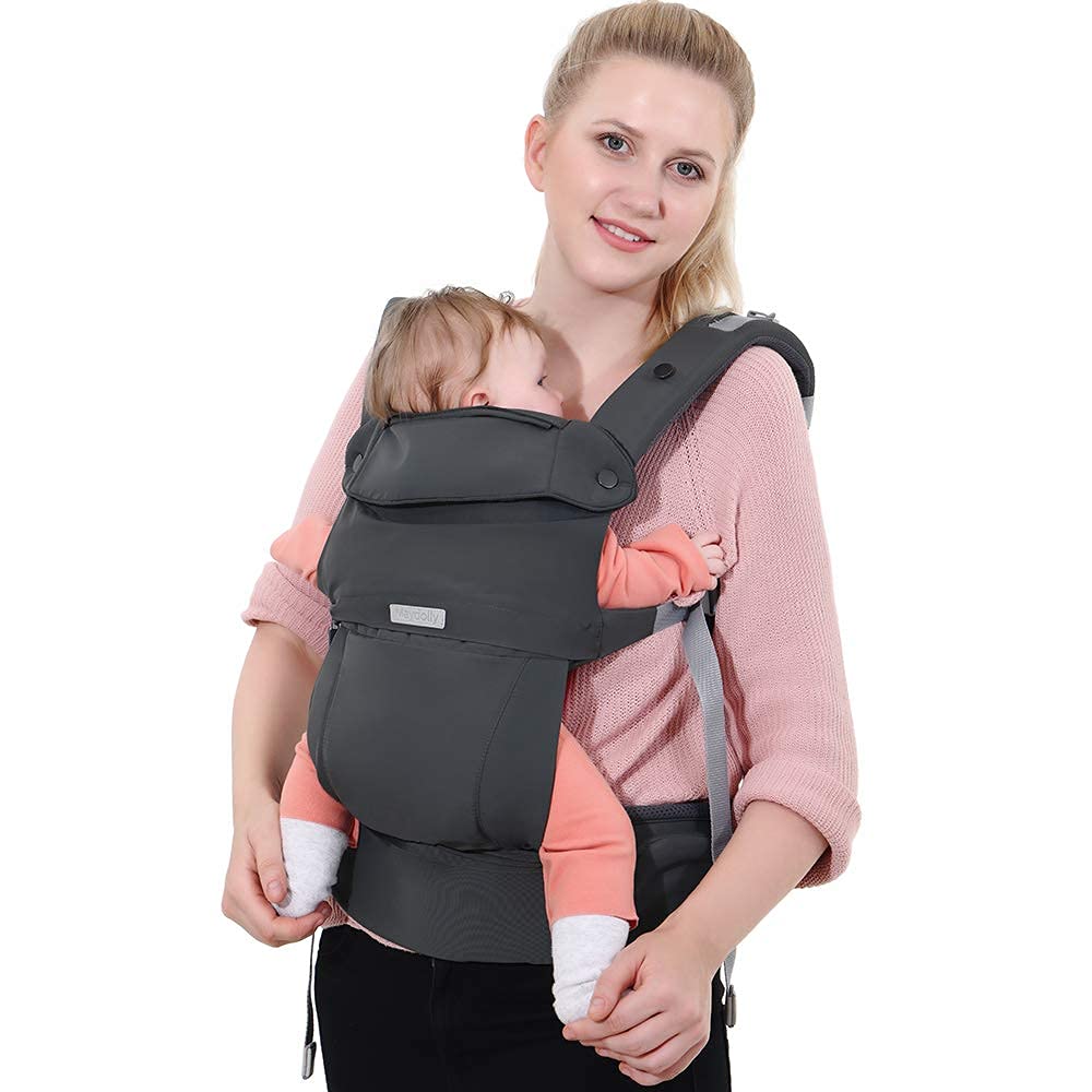 Maydolly Baby Carrier Newborn to Toddler Soft Mesh Baby Carrier Front and Back Ergonomic Baby Carrier Hip Seat Lumbar Grey