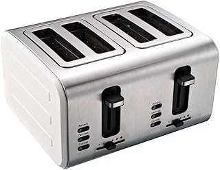 ZHHAOXINTS Durable Grille Pain Toaster, Grille-Pain 4 Fentes, 6 Niveaux de Brunissage Réglable, Grille Pain Extra avec Décongeler Réchauffer et Annuler Classique
