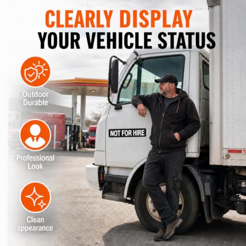 Image of Not For Hire Magnetic Signs, 3 inchx 12 inch Not For Hire Car Magnetic Sticker Signs for Vehicles, Display On Box Truck, Tractor Trailer, Company Vehicle, Personal Vehicle
