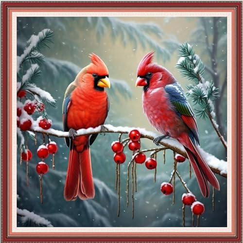 Image of Foxdiviy Stamped Cross Stitch Kits Full Range of Embroidery Needlework Starter Kits for Beginners Adults 11CT Embroidery Patterns Art Crafts DIY Needlepoint Kits-Colorful Parrot 18x18 inch
