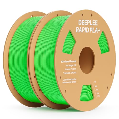 Image of Rapid PLA Plus Filament 1.75mm, High Speed 3D Printer Filament Up to 600mm /s, PLA+ Filament Dimensional Accuracy + /- 0.02 mm Fits Most FDM 3D Printer, Cardboard Spool 2 Pack 1kg Green