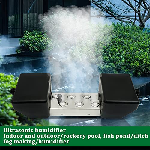 MOGOULUA Nebelmacher 6 Kopf Ultraschall Nebelgerät 5.5L/H mit 250W Wasserdichtem Netzteil Schweres Nebelgerät Innenhof Nebel Luftbefeuchter Teich Nebelgerät für Gartenbau Gewächshauslandschaft