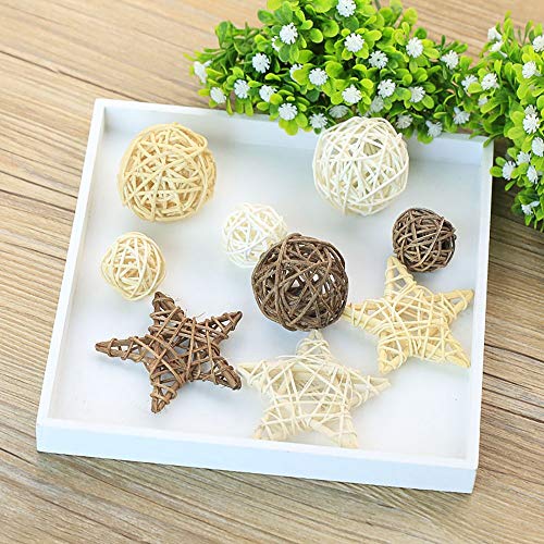 Natural Wicker Rattan Stars For Home Garden Wreath Tree Decoration Home Garden Diy Craft Art Wedding Decoration 20 Pcs(9Cm) #TOP1