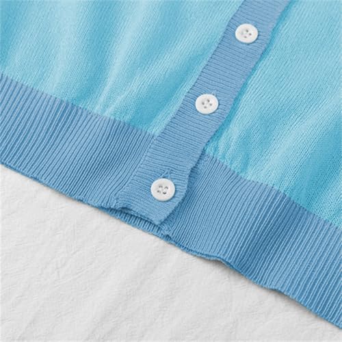 Girls Basic Cardigan Linen V-Neck Button Down Shirt Lightweight Open Front Knit Sweater Oversized Blouse Tops Fall Clothes2