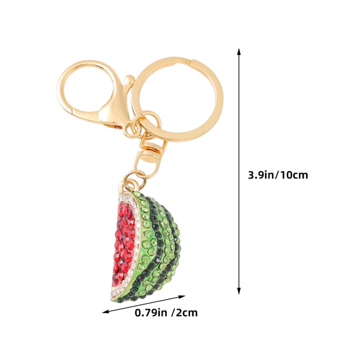 HEMOTON Glänzender Wassermelonen Schlüsselanhänger aus Zinklegierung mit vielseitigem Design, niedlicher Autoschlüssel Taschenanhänger für Geldbeutel und Rucksack