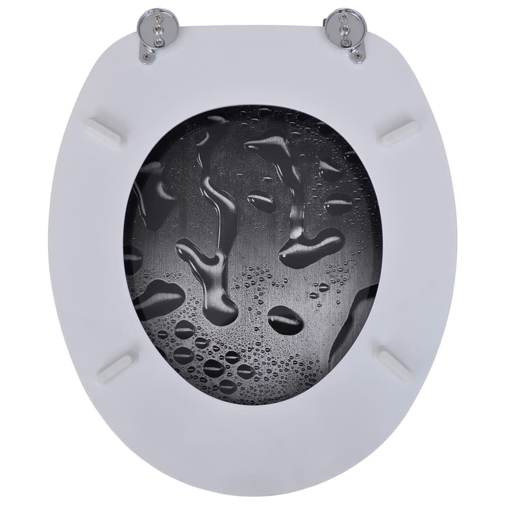 Set di 2 sedili anteriori per WC con coperchi in MDF a goccia d'acqua 02_0002952