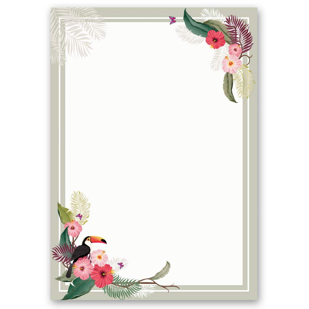 Motif Letter Paper! Seasons - Summer Summer Branches 20 Sheets DIN A4 - Paper-Media