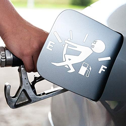 1 Pcs Funny Car Stickers, Pull Fuel Tank Pointer to Full, Reflective Vinyl Car Decal Sticker, Car Styling Decoration Accessories (White)