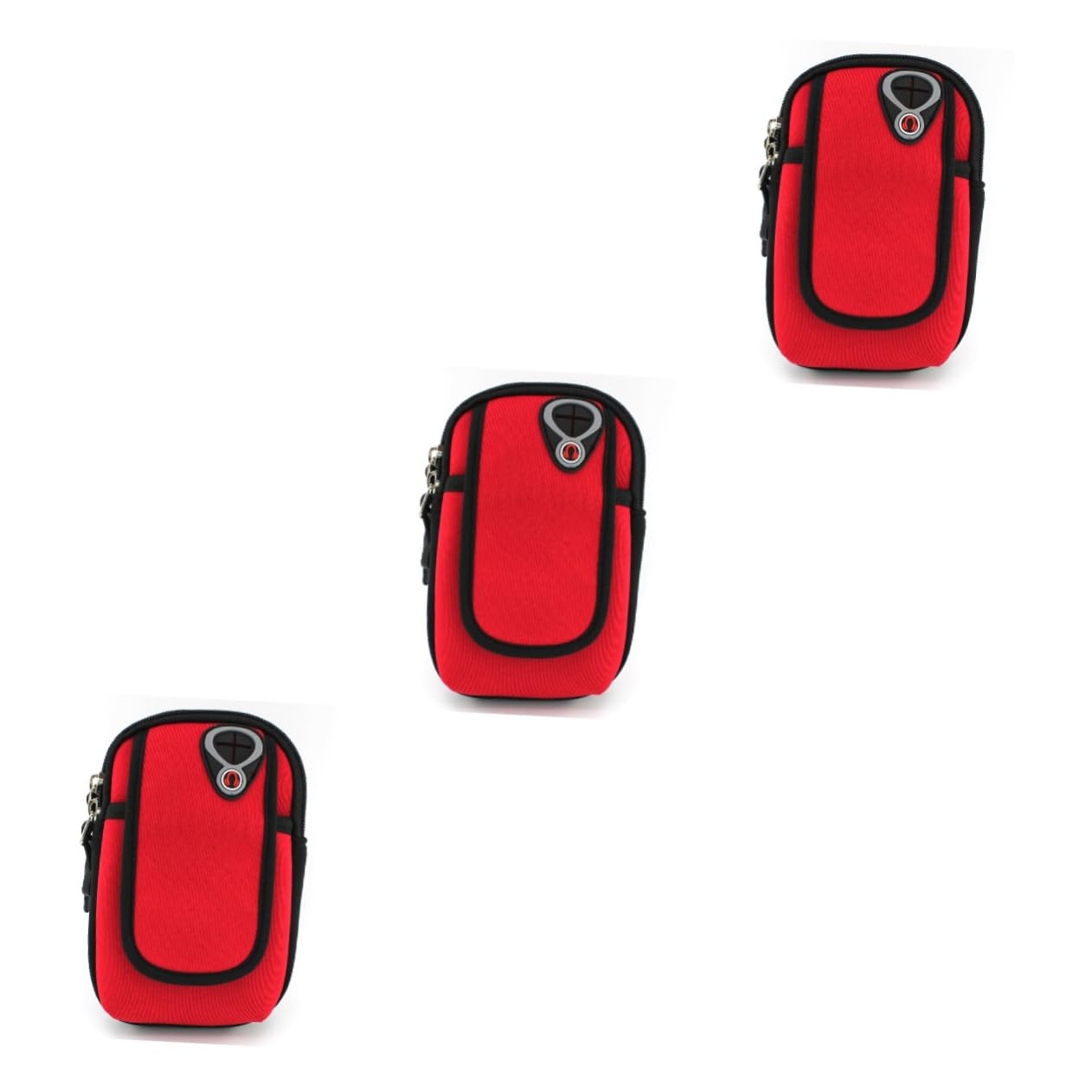 OSALADI 3 Pz borsa da braccio regolabile traspirante lavabile pacchetto braccia ciclo jogging ewexercise marsupio fascia da braccio borsa del pacchetto del braccio rosso