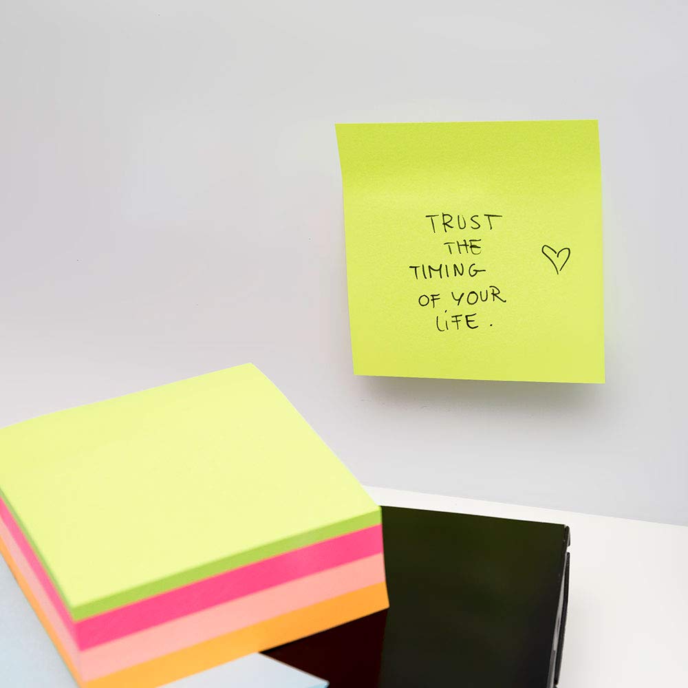D.RECT 9261 Cubo 450 Foglietti Adesivi 75x75mm Colori Neon