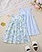 Aura Vane Baby Girl Summer Dress Clothes 3-6 Months Newborn Infant Girl Dresses 2 Pack Cute Fashion Crewneck Blue + Flower Dress for Baby Girls