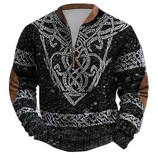 RUMAOZIA Jersey vikingo para hombre al aire libre con media cremallera, sudadera de forro polar, mitología nórdica, tatuajes vikingos, sudadera suave y cálida, suéter de trabajo sin capucha, gótico | Ya disponible en tu tienda friki favorita! En mundofriki.es! RUMAOZIA Jersey vikingo para hombre al aire libre con media cremallera, sudadera de forro polar, mitología nórdica, tatuajes vikingos, sudadera suave y cálida, suéter de trabajo sin capucha, gótico | Ya disponible en tu tienda friki favorita! En mundofriki.es!
