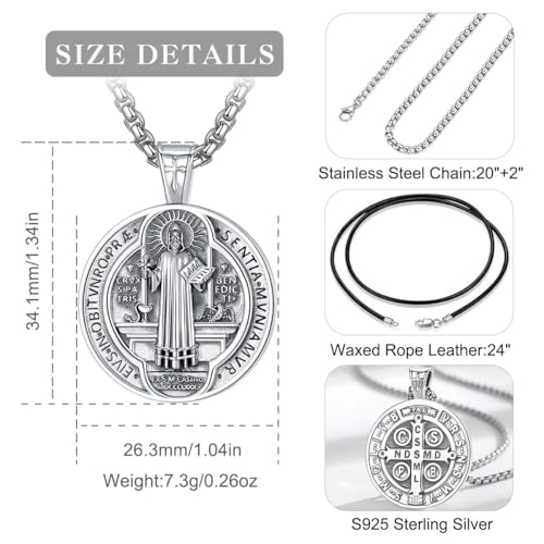 Collar San Benito Plata 925 para Hombre y Mujer
