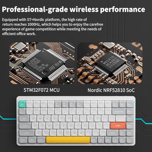 Image of nuphy Air75 V2 Portable 75% Mechanical Keyboard,Wireless Keyboard,Supports Bluetooth /2.4G /USB-C RGB Bluetooth Keyboards,Compatible with Windows /Mac OS /Linux Systems White-Gateron Blue Switch