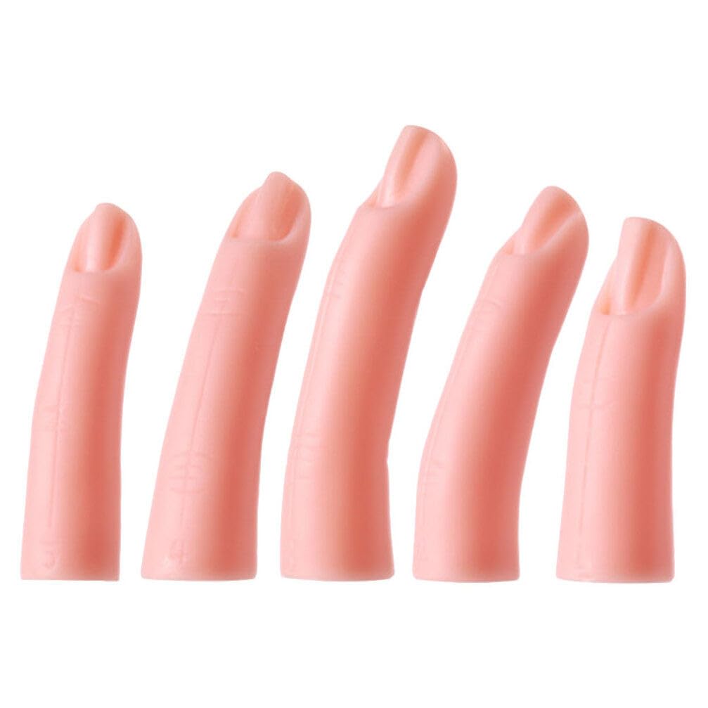 Mipcase 5pcs Manicure Silicone Finger Models Acrylic Practice Finger Acrylic Finger Practice Silicone Practice Finger Fake Fingers Nail