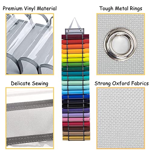 Vinyl Roll Holder, Double-Sided Wall-Mount Organizer with 24 Compartments, Craft Vinyl Storage - Image 6