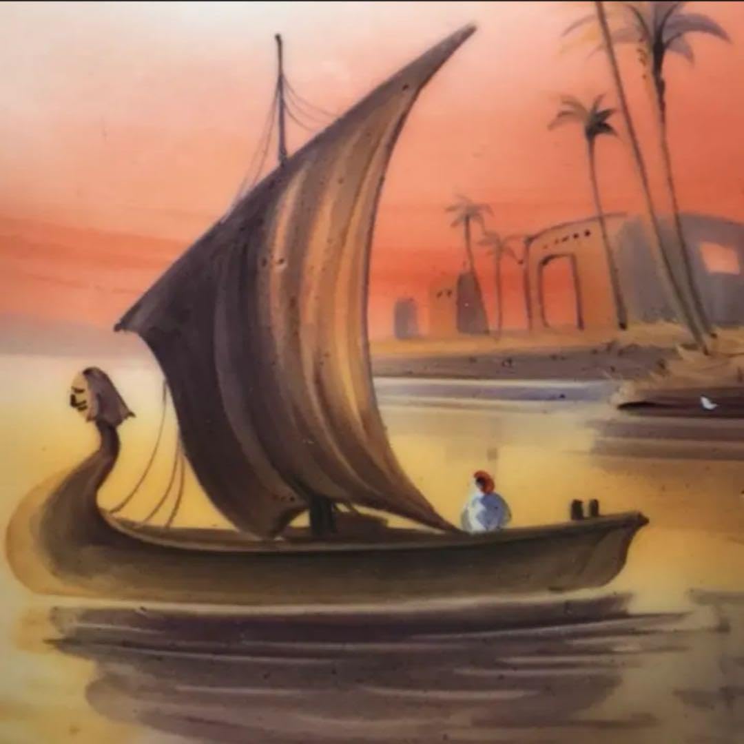 Amazon.co.jp: オールドノリタケ 風景画 アラビアンナイト 夕焼け 湖  