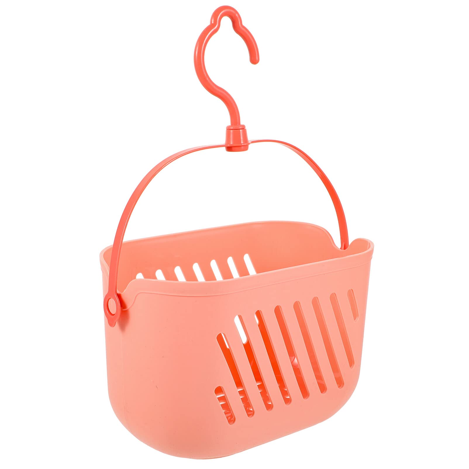 STOBAZA Shower Basket Plastic Hanging Shower Caddy with Hook for Bathroom Health Cosmetics Spa Pink