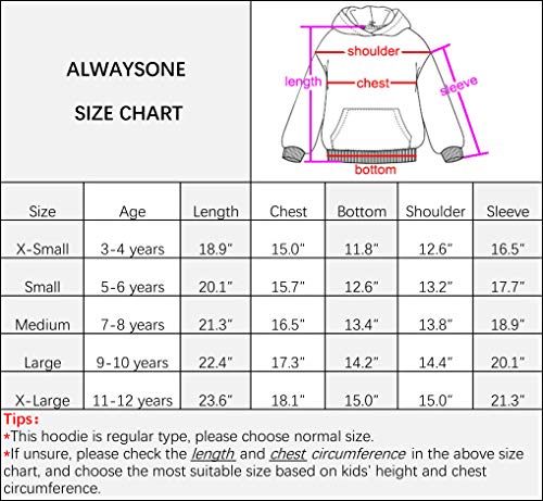 Alwaysone Kids Soft Brushed Fleece Hooded Sweatshirt Casual Sweater Jacket Athletic Pullover Hoodie For Boys Girls 3-12 Years (White-L) #TOP5