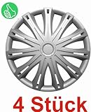 TOP Universal Radzierblende aus ABS, Lieferumfang: 4 Stück, Material: ABS - Kunststoff, doppelt lackiert, Farbe der Radzierblende: silber, schnelle Montage, dauerhafter Sitz, mit Metallfederring; unter anderem für die folgenden Fahrzeuge (bitte beachten Sie die Zollgröße der Felgen an Ihrem Fahrzeug)