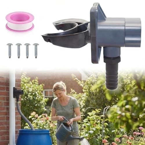 Thirrni Regenwassersammler für Fallrohr 70-110 mm Regensammler inkl. Teflonband und 4 Schrauben für Dachflächen bis 80 m Fallrohr Regensammler für Regentonne