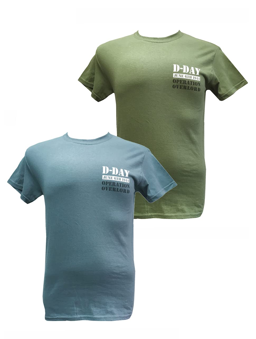 The Wooden Model Company Ltd Men's Blue D-Day Landings June 6Th 1944 (Utah Omaha Gold Juno Sword Beeches) 2 Sided Green T Shirt. (, Xxxxl)