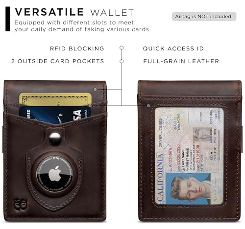 serman brands money clip wallet - mens wallets slim front pocket rfid blocking card holder minimalist mini bifold