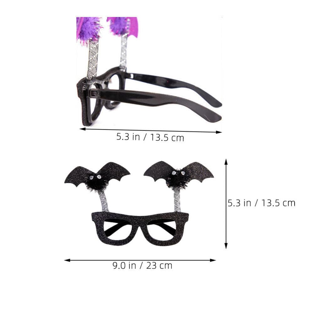 DEARMAMY 4Pcs Halloween Glasses Eyeglasses Bats Sunglasses Eyewear Photo Booth Props Halloween Cosplay Accessories for Halloween Party Favors Supplies