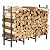 smusei Firewood Rack Outdoor Indoor 4Ft Heavy Duty Log Holder Adjustable Firewood Storage Rack Stand for Fireplace, Porches, Patios, 4Ft