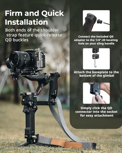 Image of SmallRig Adjustable Sling Handgrip Gimbal Sling Handle w /Shoulder Strap for DJI RS 5 / RS 4 Pro / RS 4 / RS 3 / RS 3 Pro /RS 2 Stabilizer, Ergonomic Grip for Low Angle Shots