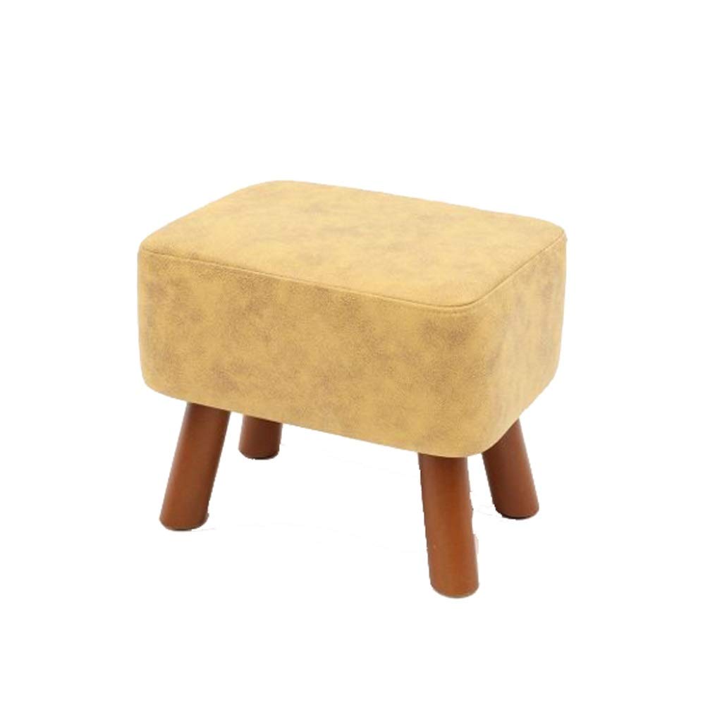 Tabouret en Bois Massif, Repose-Pieds de Canapé et Siège Bas