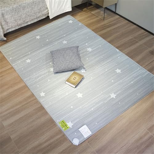 WSNCXFW Alfombra eléctrica calefactora de Grafito, portátil, con termostato Ajustable y Temporizador, Calefactor infrarrojo, Ideal para Yoga.,100x100cm