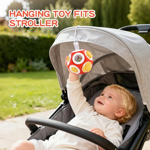 Image of Montessori Activity Cube & Busy Board for 1 Year Old - 12-in-1 Travel Toys for Airplane & Car, Car Seat & Stroller Activity Toy, Toys Gift for 1 Year Old Boy Girl, Easter Basket Stuffers for Toddler