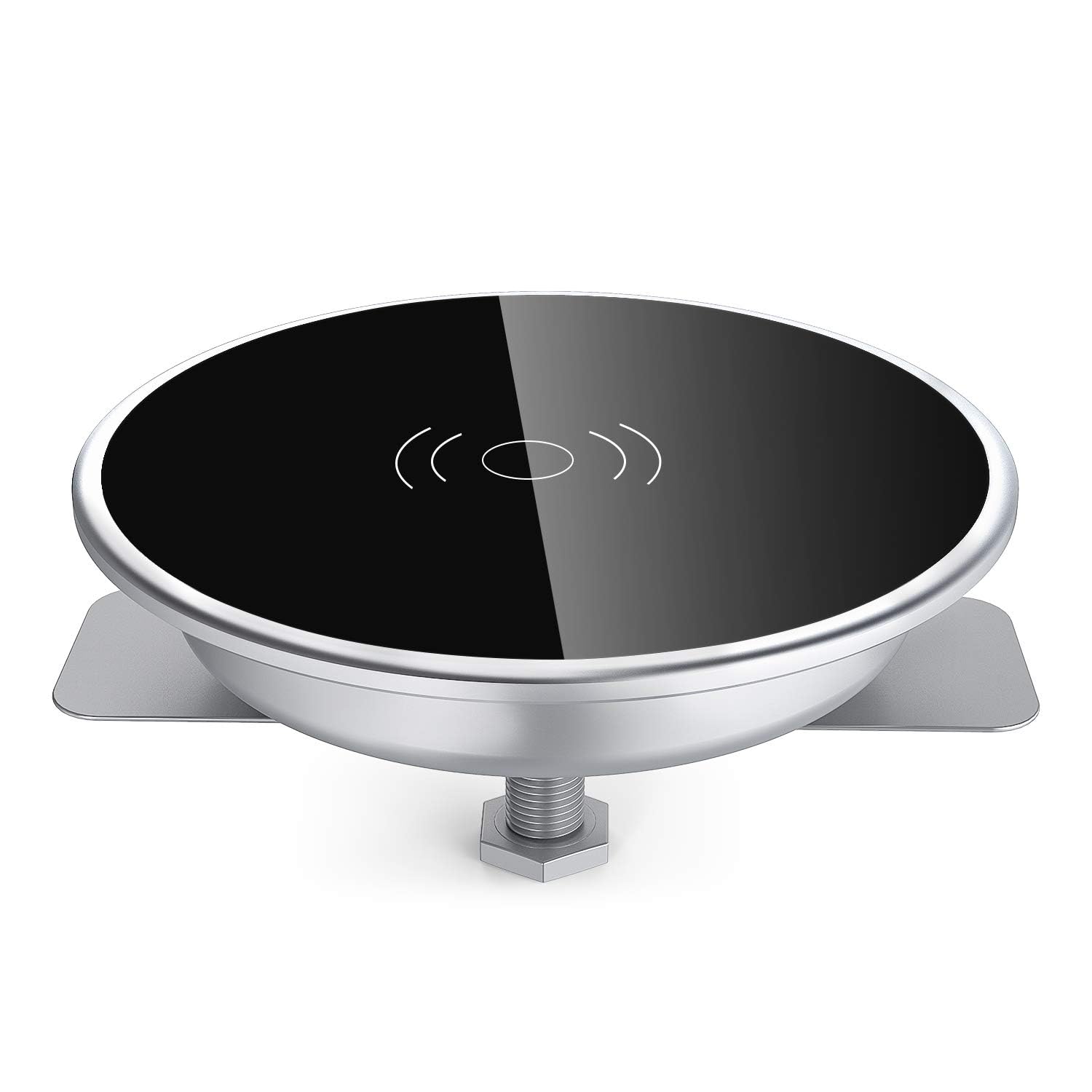 i.VALUX Desk Wireless Charger, 15W Fast Charging Pad for iPhone 17/16/15/14/13/12/11/Pro/Xs Max/XR/AirPods/Samsung Galaxy 10/S10+/S9,Hidden Embed in Furniture Desk Grommet Hole Qi Charger StationClimatePartner certified