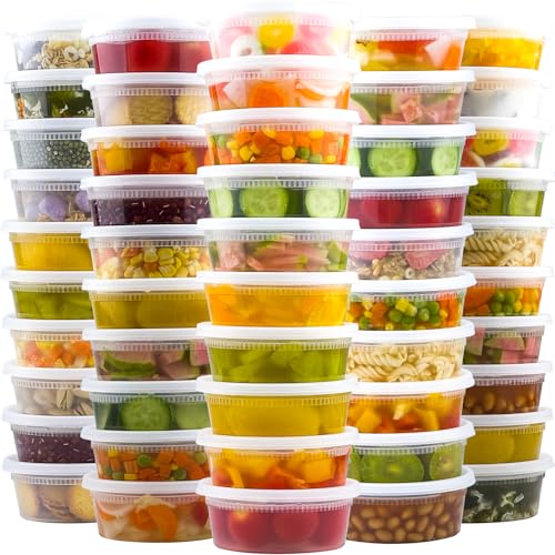 Dealusy 50 Set 8 oz Deli Containers with Lids,...