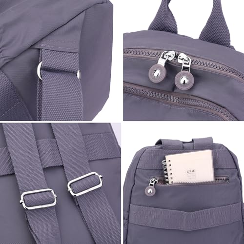 Image of Tanweibago Mini Nylon Women Backpacks,11L Small Ladies backpacks Casual Lightweight Women Shopping Travel Daypack (Grey)
