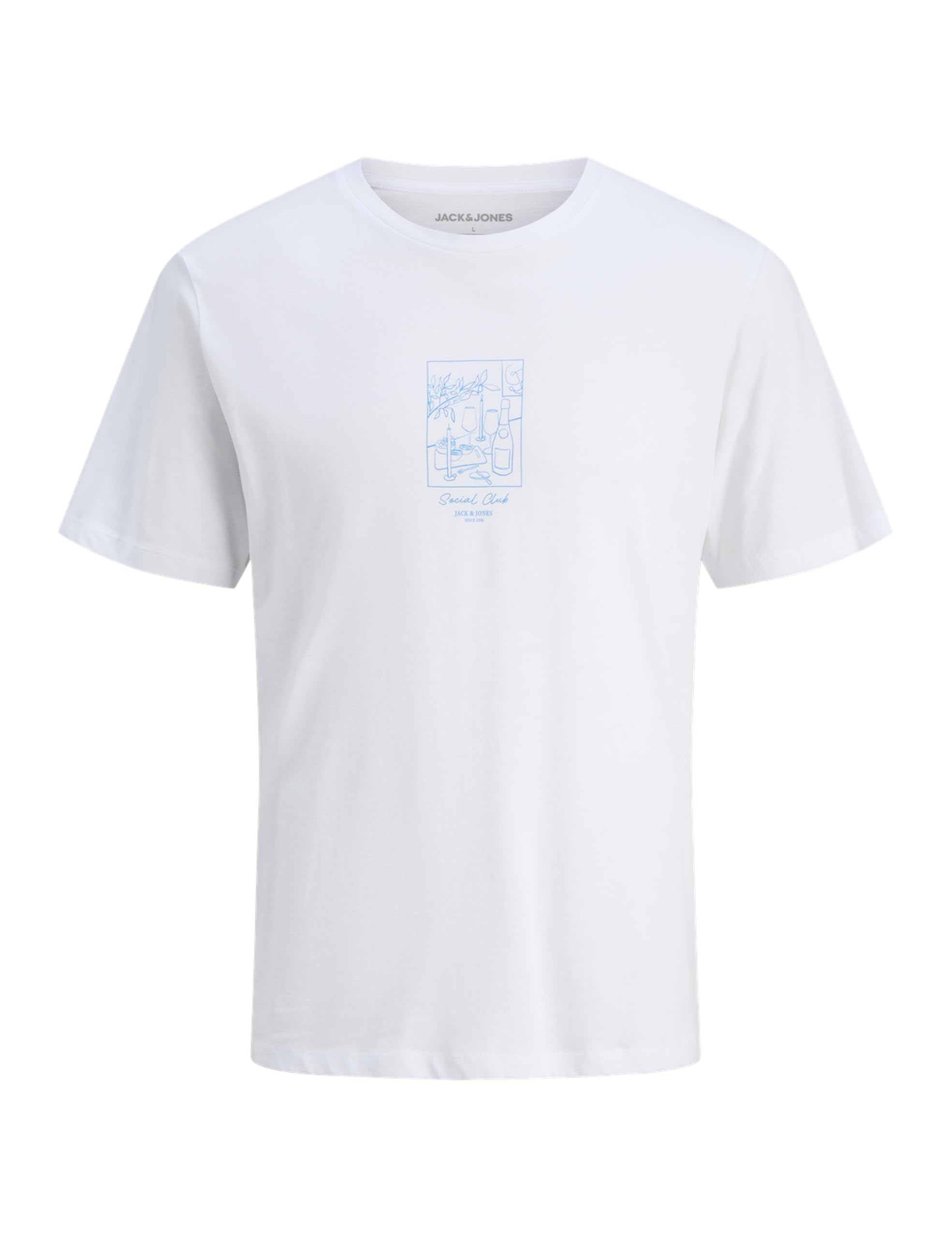 JACK & JONES Jjkai Tee SS Crew Neck, White, L