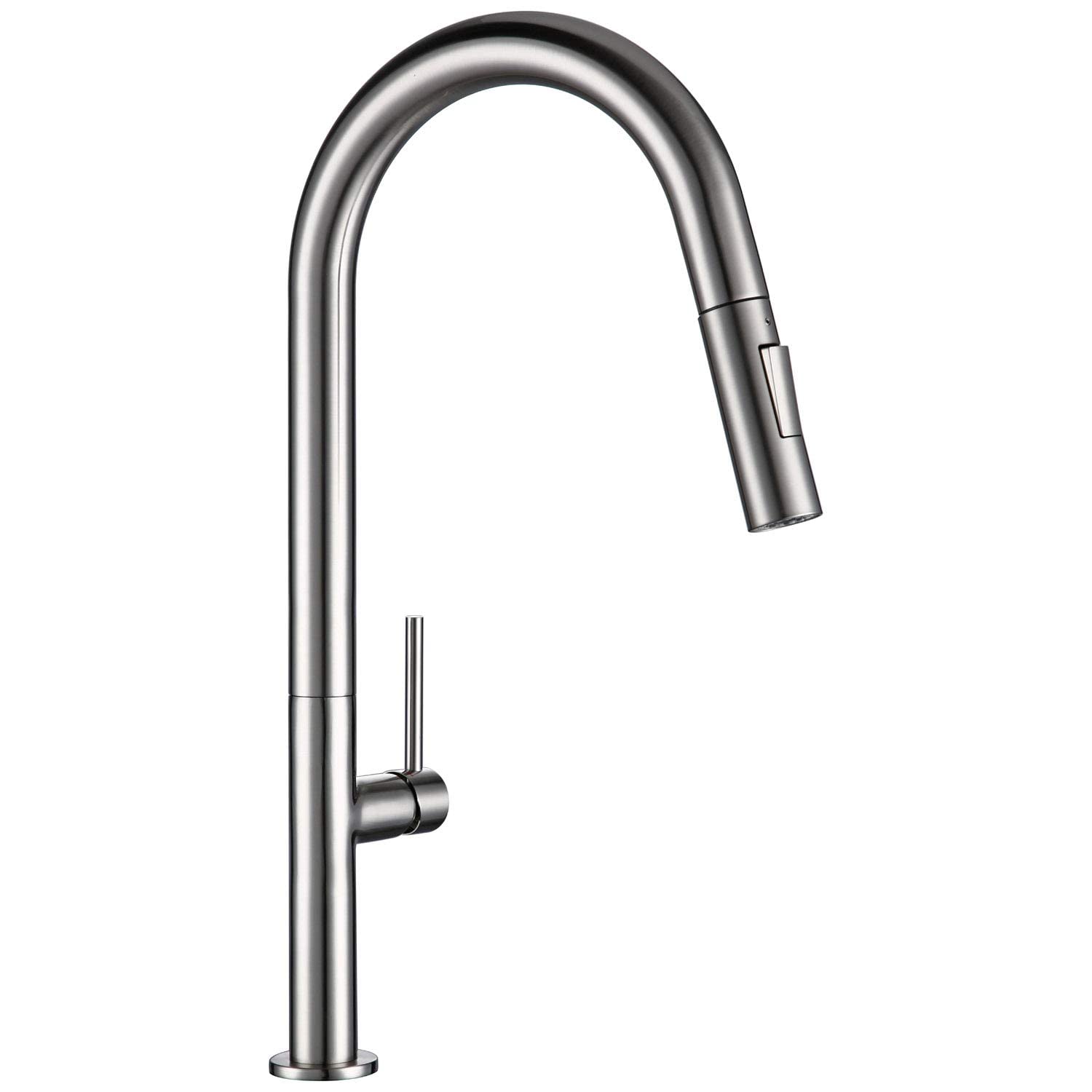 FCXWEVR Brushed Nickel/Chrome/Black Kitchen Faucet with PullDown Sprayer 360° Rotation Hot & Cold Water Modern Design for Kitchen Sink Stylish & Functional Black Finish