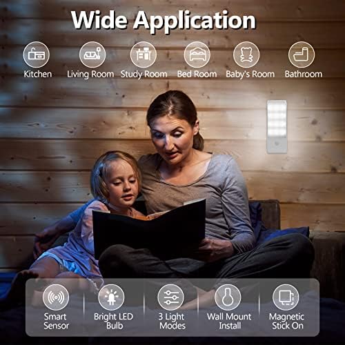 Chenilles Night Light,2Pcs Motion Sensor Night Light Rechargeable