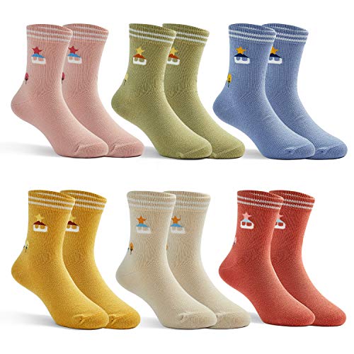 HowJoJo Boys Cotton Crew Socks Kids Seamless Toe Socks Colorful Athletic Quarter Socks