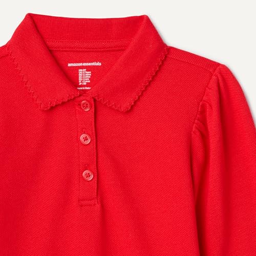 Image of Amazon Essentials Girls and Toddlers' Uniform Pique Long Sleeve Polo Shirt