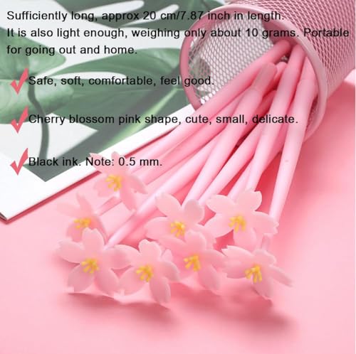 6 bolígrafos gel AKOAK Sakura negro 0.5 mm paquete miniatura 7
