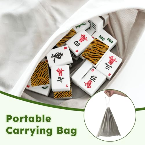 Set de Mahjong Americano con 166 fichas acrílicas y accesorios miniatura 5