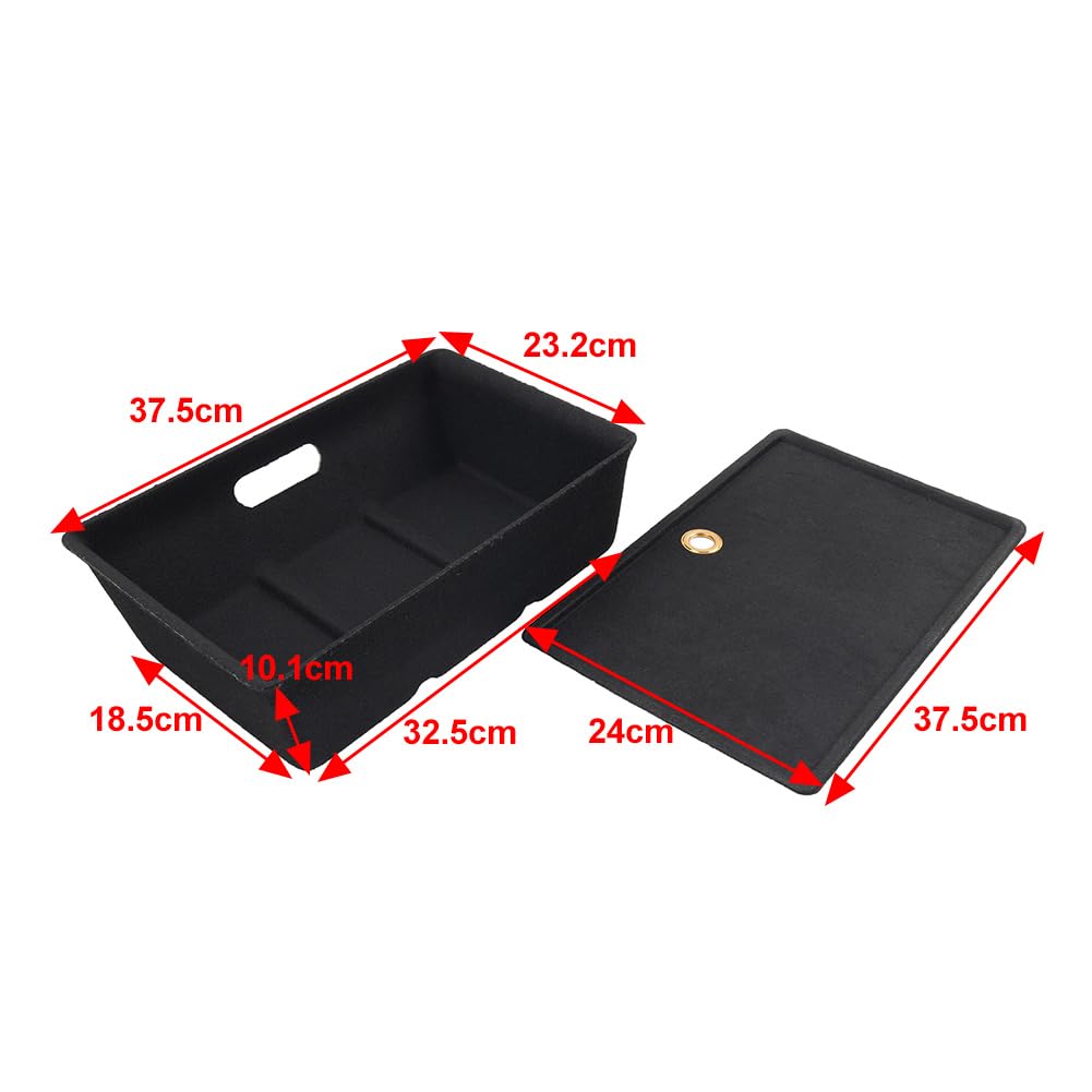 Cninba13 1 Pc Under Seat Storage Box Organizer Box ABS+Felt Cloth For Tesla Model Y 2016-2022