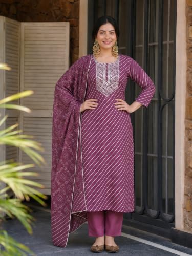 Image of GoSriKi Women's Cotton Blend Printed Straight Cotton Blend Kurta with Pant and Dupatta | Kurta Set for Women Suit Set for Women | Indian Ethnic Wear Women's Ethnic Clothing Designer Traditional Outfit