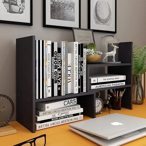 Image of Furniture Cafe Modern Wooden Desk Organizer Shelf - Multi-Tier Desktop Storage Rack for Books, Office Supplies & Decor