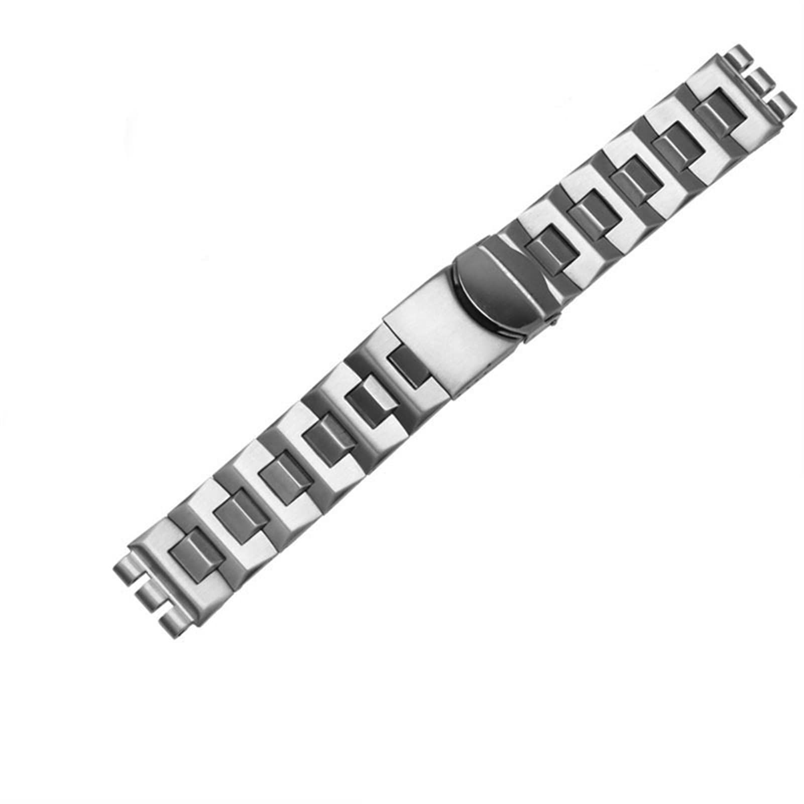 CZKE for Swatch Solid core Metal Bracelet concave Convex Watch Chain YCS Yas YGS Iron Men and Women Steel watchband Ceramic Strap (Color : G20 Silver, Size : 17mm)