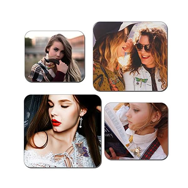 6 Pieces Women Brooch Set Crystal Pin Brooch Colorful Animal Shape Brooch Pin for Women Girls Party Favors (Dragonfly, Butterfly, Hummingbird, Owl, Peacock, Bee Design) - Image 8