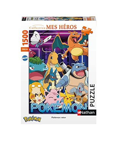 Nathan- Puzzle de 1500 Piezas-Pokémon Adultos, 84 x 60 cm (Ravensburger 4005556873296)